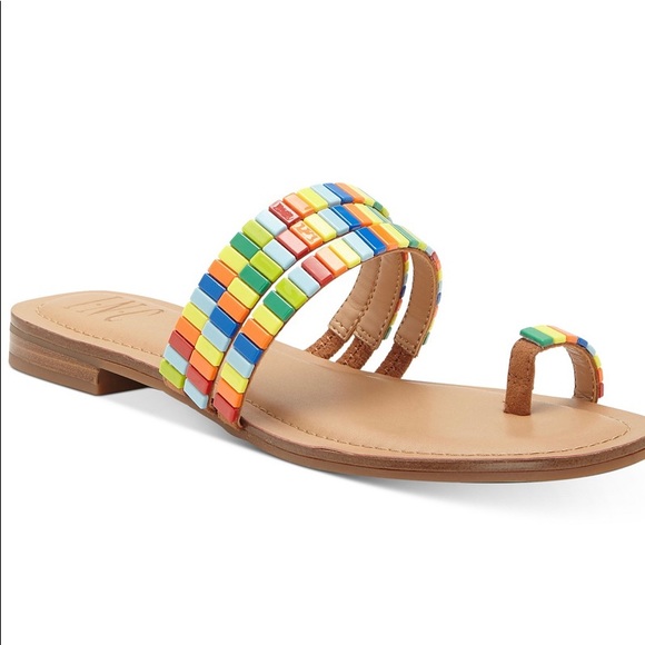 COPY - INC Jaylee Embellished Toe-Ring Flat Sanda… - Picture 5 of 5